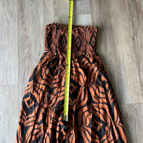 ANTHROPOLOGIE Women's Printed Balloon-Leg Jumpsuit Size SP In Dark Orange - Picture 10 of 13